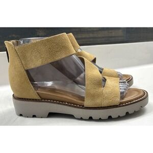 Bionica Daela Womens Brown Suede Zipper Strap Sandals Shoes 6.5